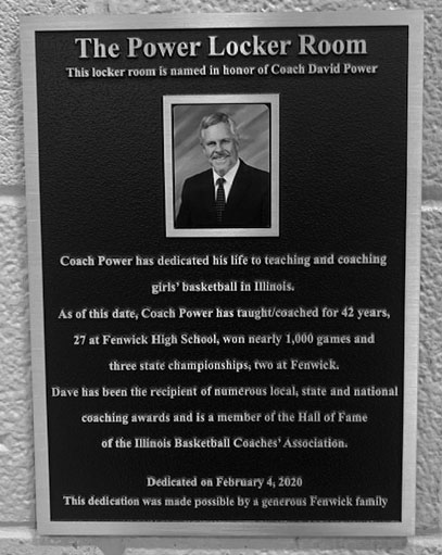 Locker Room Dedicated to Coach Power